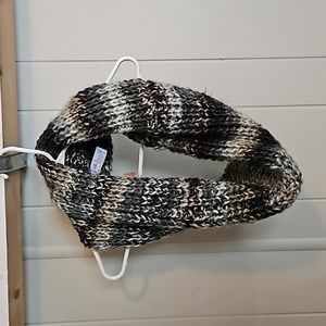 Cute cozy American Eagle Infinity Scarf in shades of Brown, beige and gray.